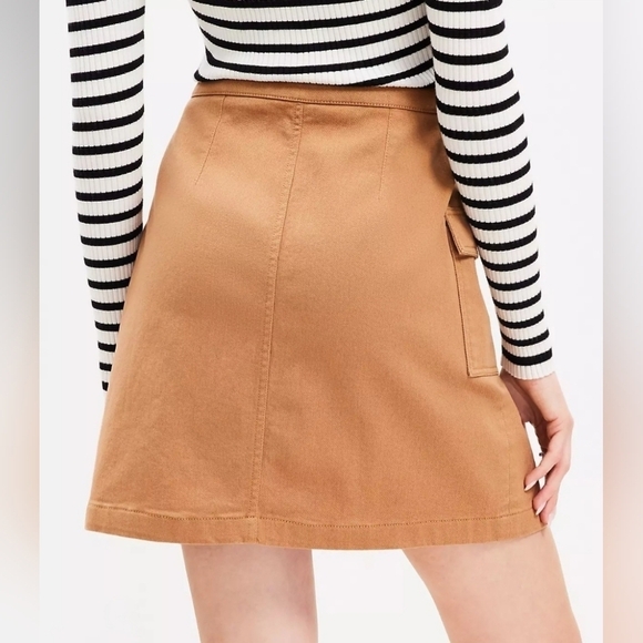 NWT | LOFT | Twill Cargo Wrap Skirt | Size: 4 | Color: Perfect Camel - Picture 3 of 7